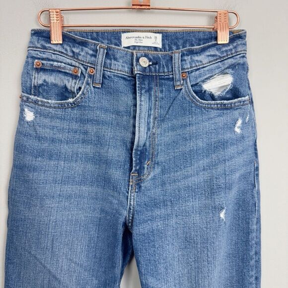 ABERCROMBIE & FITCH | The Mom High Rise Distressed Jeans Women’s Size 26 Long - Picture 5 of 11